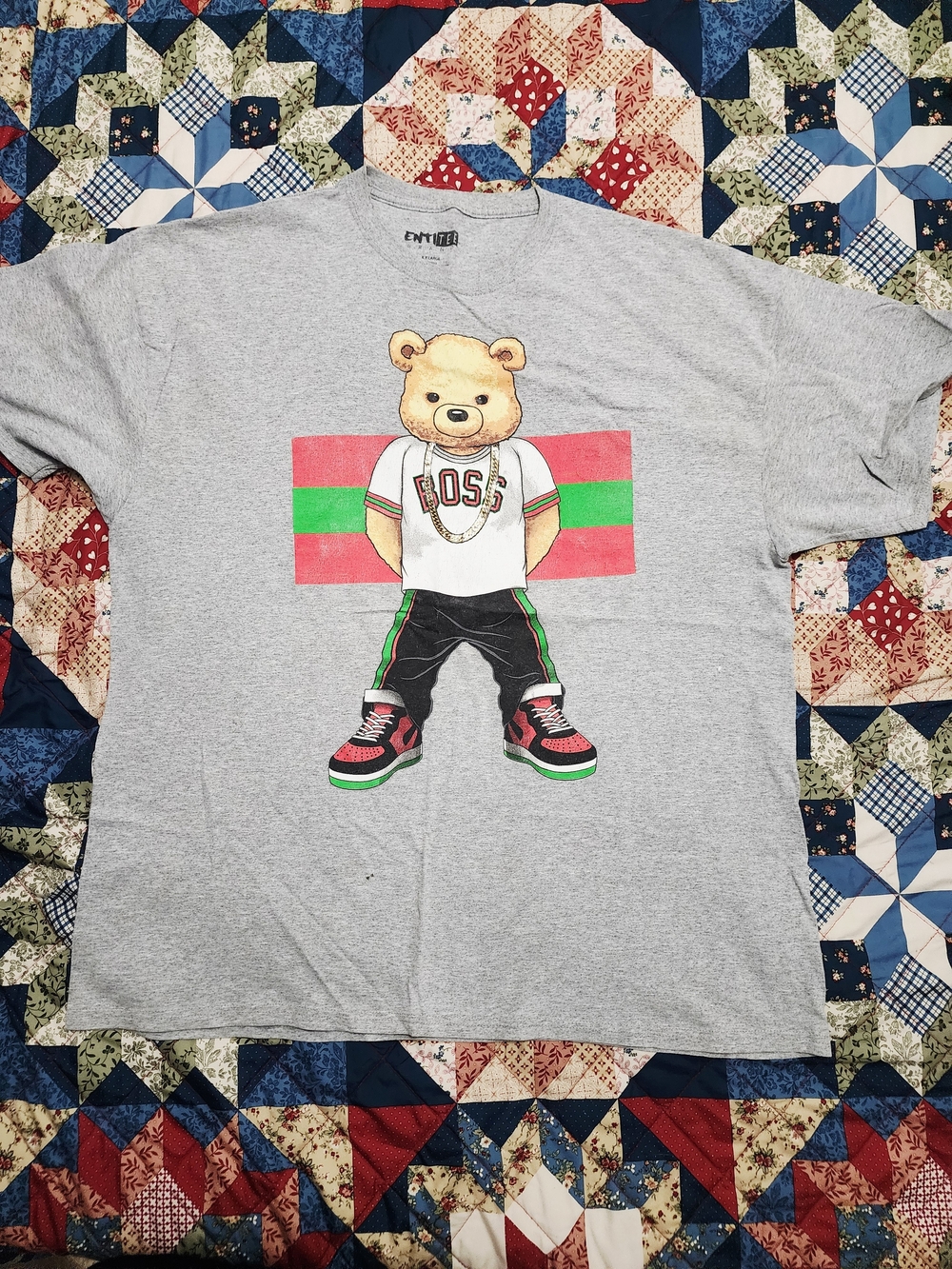 Entitee Clothing Grey Graphic Bear Tee